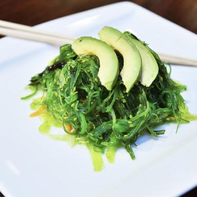 lebensmittel, salat, wakame